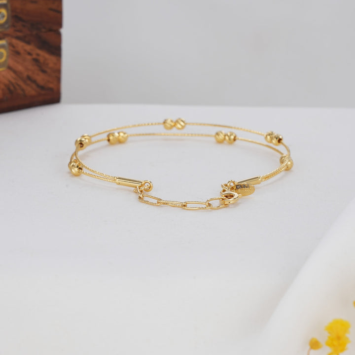 92.5 silver,24kt gold-plated Eshvika Plain Bracelet | SHOBITAM