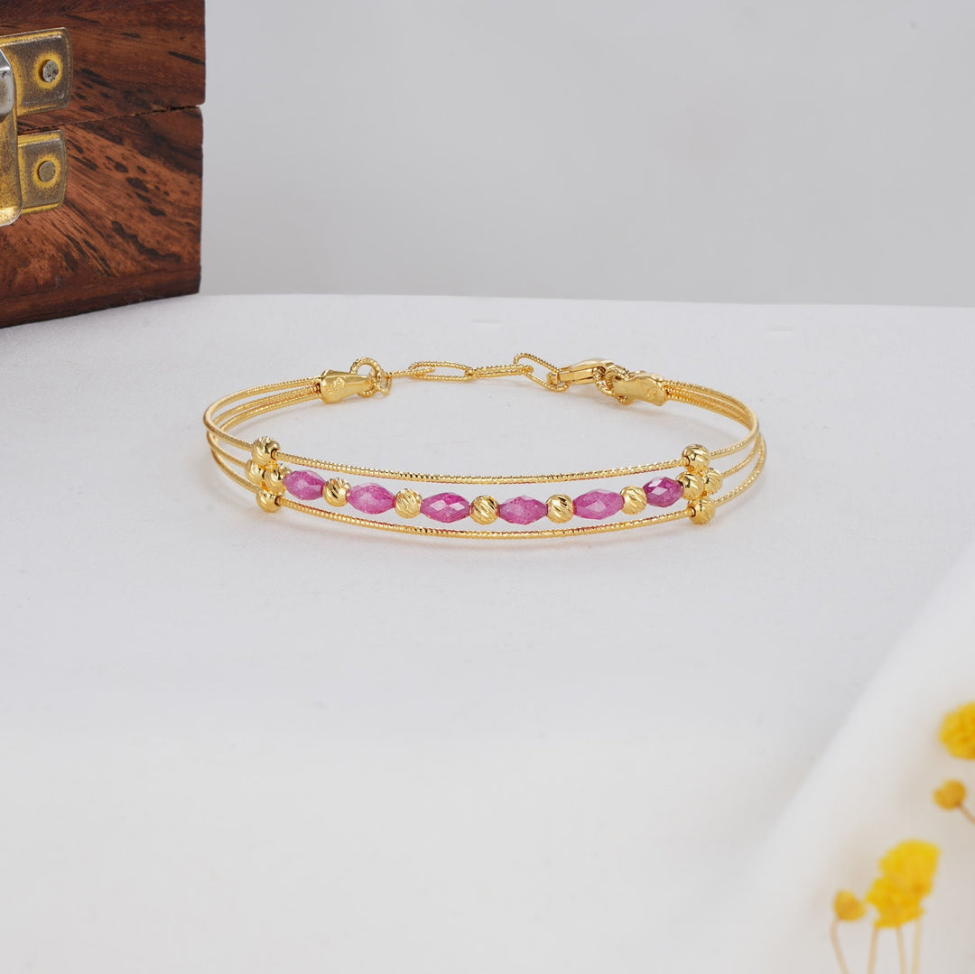 92.5 silver,24kt gold-plated Trendy Plain Bracelet | SHOBITAM
