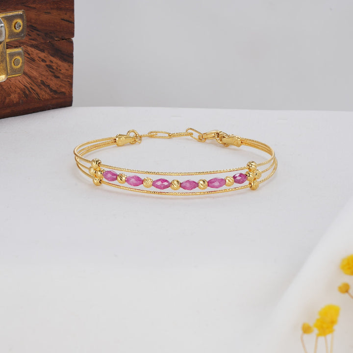 92.5 silver,24kt gold-plated Trendy Plain Bracelet | SHOBITAM