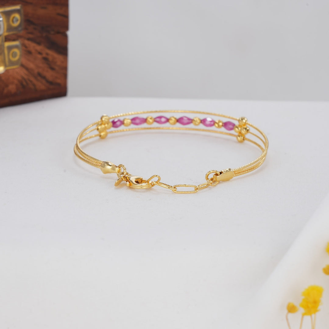 92.5 silver,24kt gold-plated Trendy Plain Bracelet | SHOBITAM