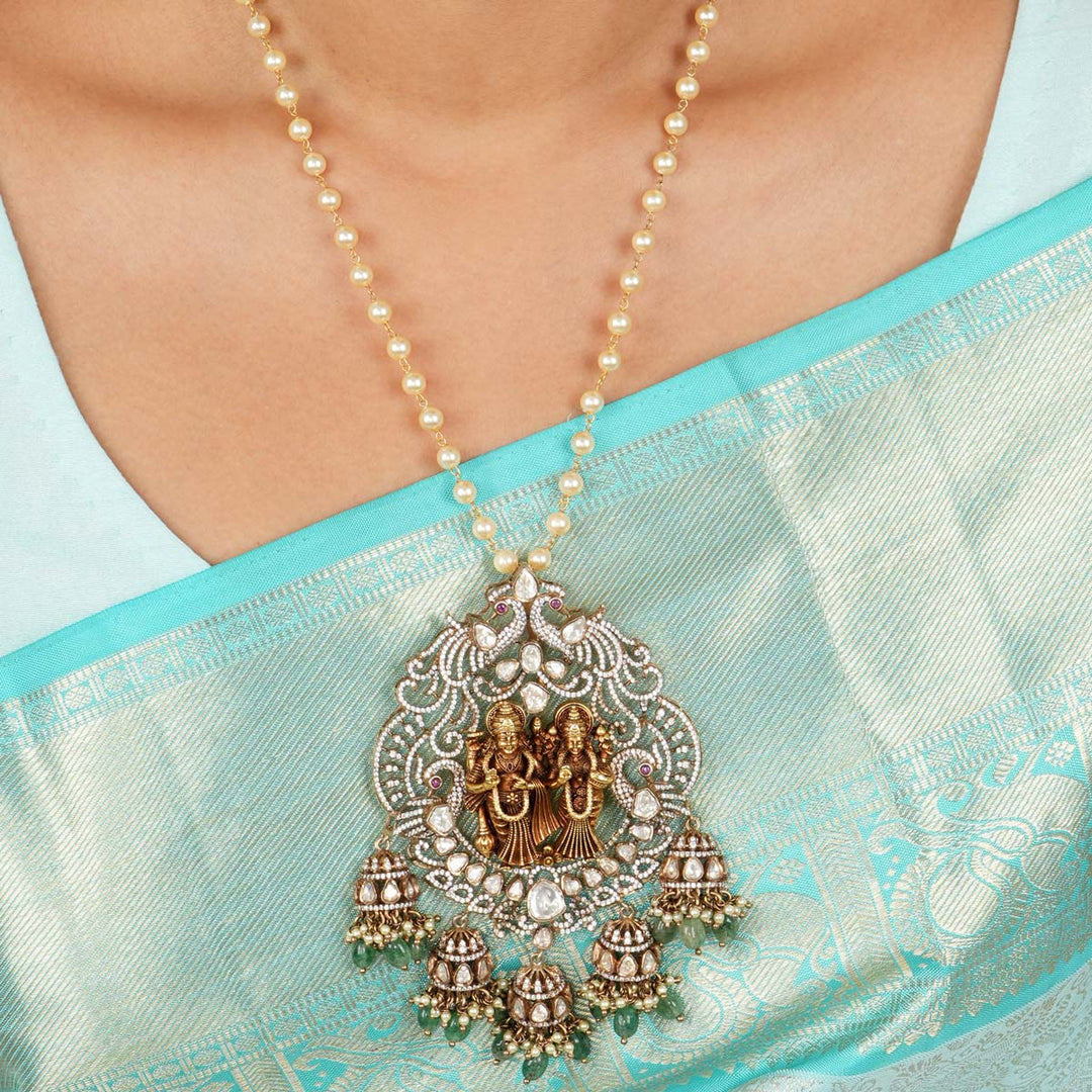 Pure 92.5 Silver Prakthi Victorian Pendant set