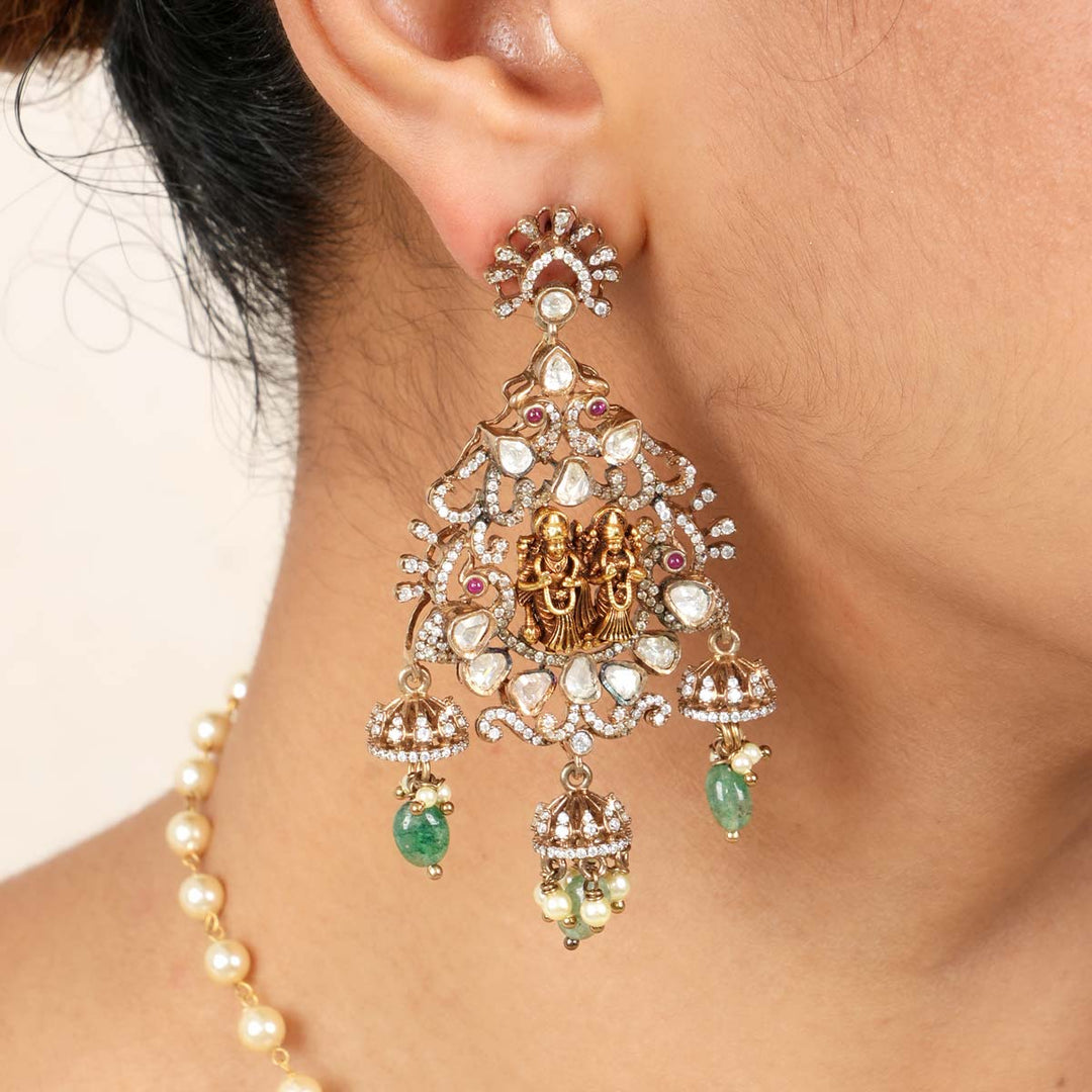 Pure 92.5 Silver Prakthi Victorian Pendant set