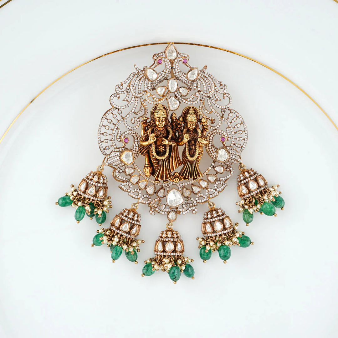 925 Silver Prakthi Victorian Pendant set