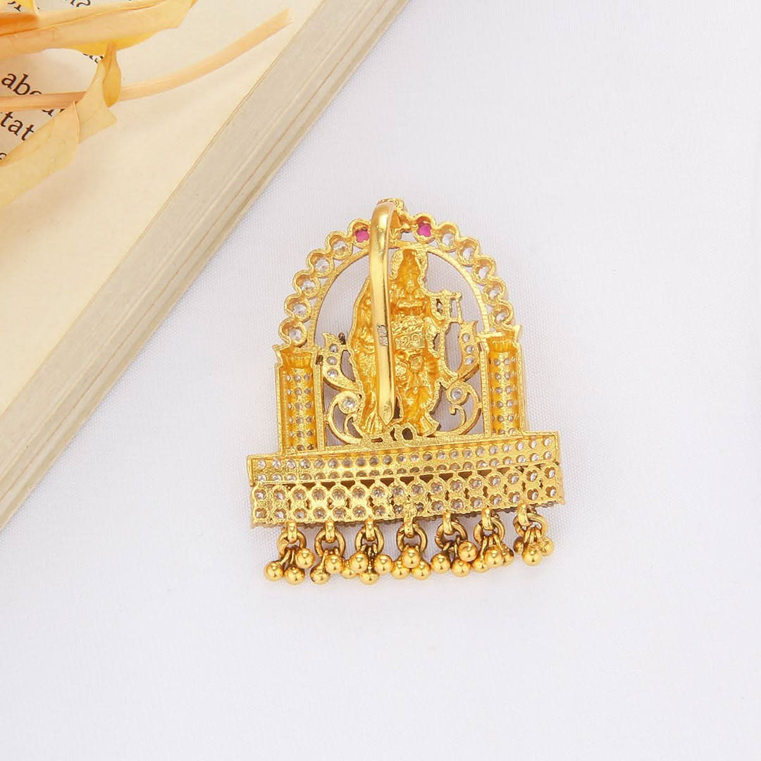 92.5 Silver, 22kt Gold Plated Goddess Glow Stone Pendant | SHOBITAM