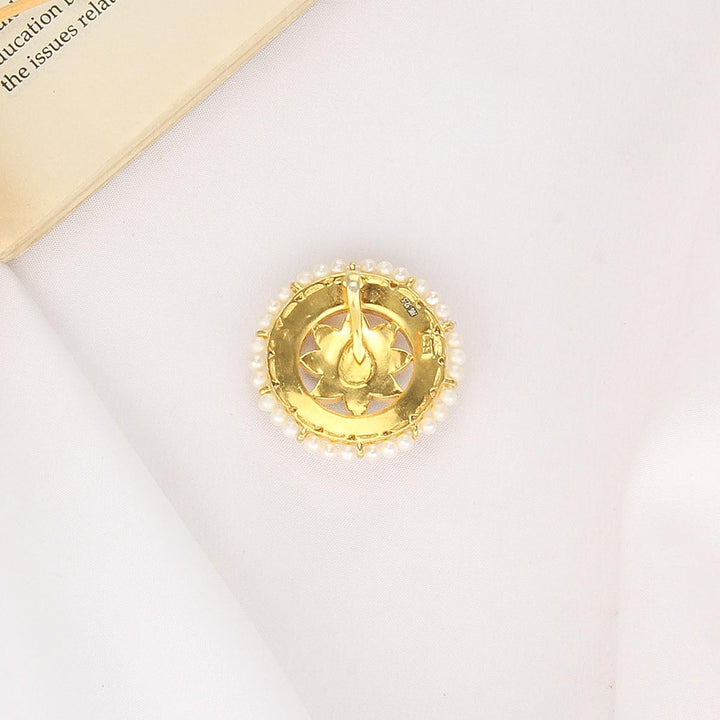 92.5 Silver, 24 kt Gold-Plated, Rysa Kundan Pendant | SHOBITAM