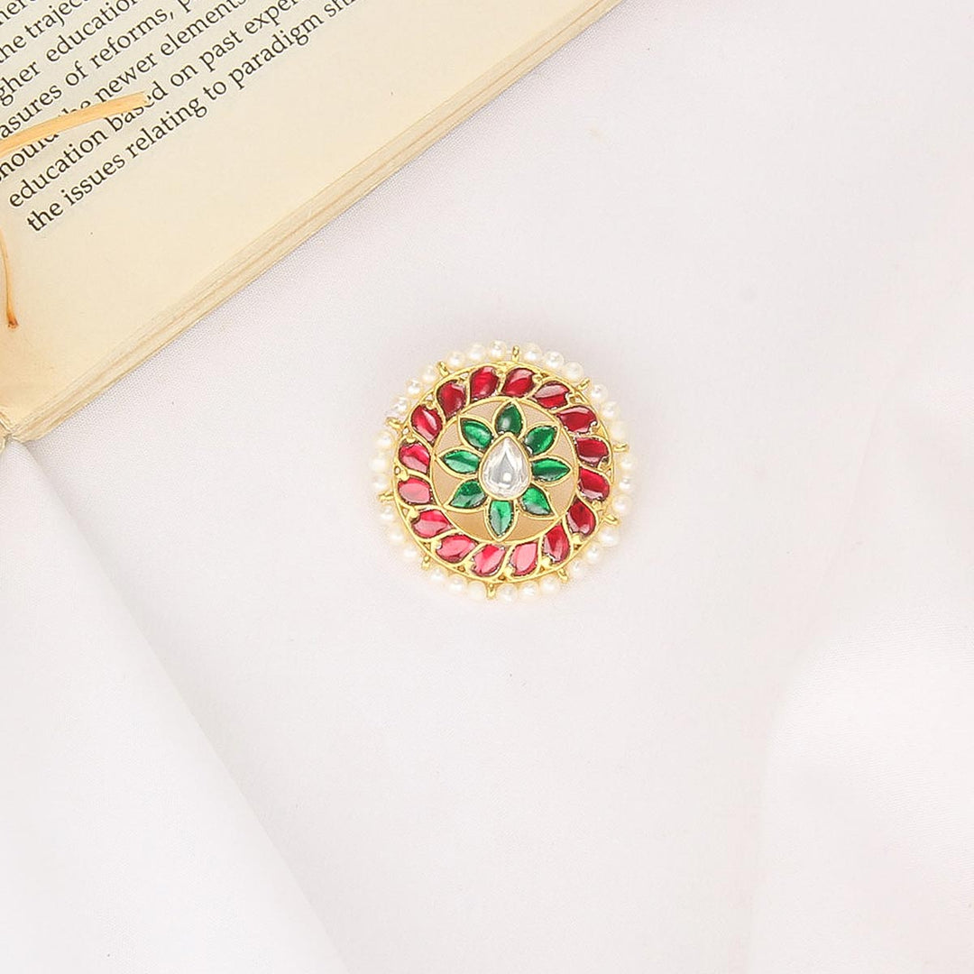 92.5 Silver, 24 kt Gold-Plated, Rysa Kundan Pendant | SHOBITAM