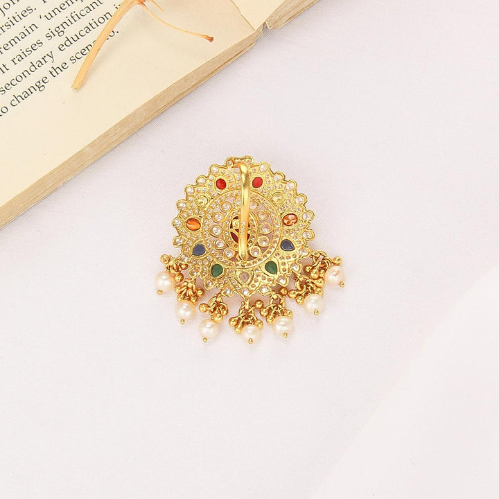 92.5 Silver, 24kt Gold Plated, Lustra Stone Pendant | SHOBITAM