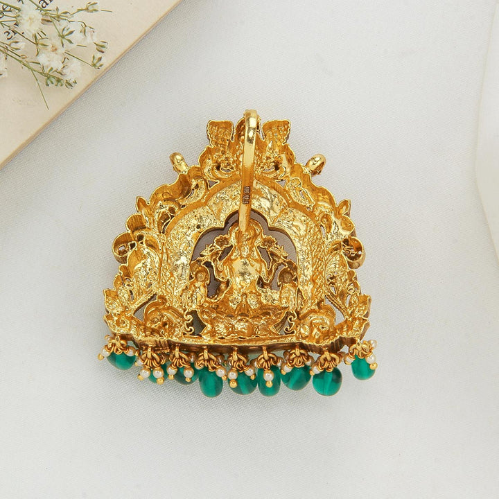 92.5 Silver, 24kt Gold Plated, Nadhiya Nagas Pendant | SHOBITAM