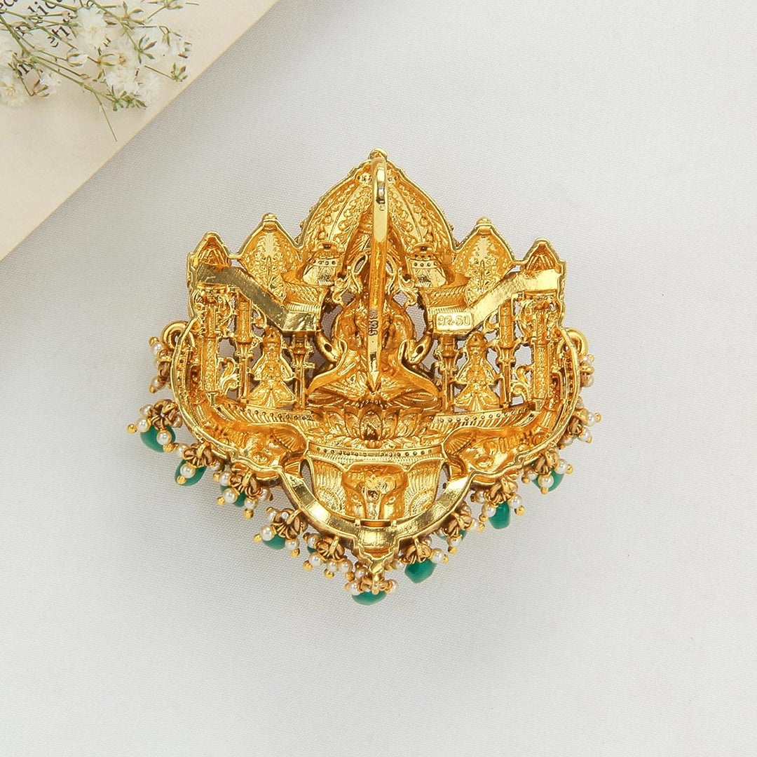 92.5 Silver, 24kt Gold Plated, Dhivinkha Nagas Pendant Set | SHOBITAM