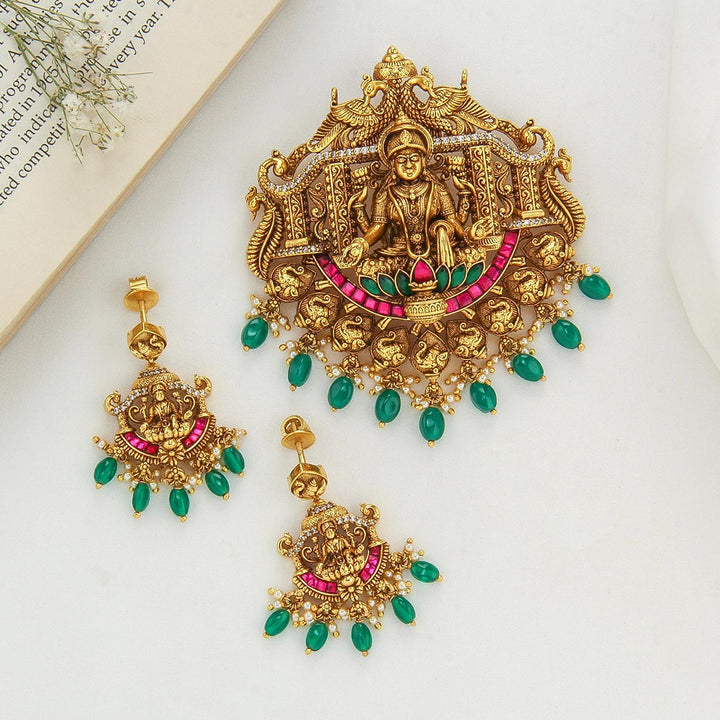92.5 Silver, 24kt Gold Plated, Yalisha Nagas Pendant Set | SHOBITAM