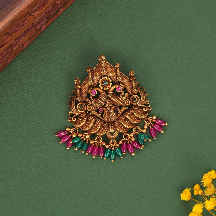 Pure 92.5 Silver, 24kt Gold Plated Beautiful Nagas Pendant | SHOBITAM