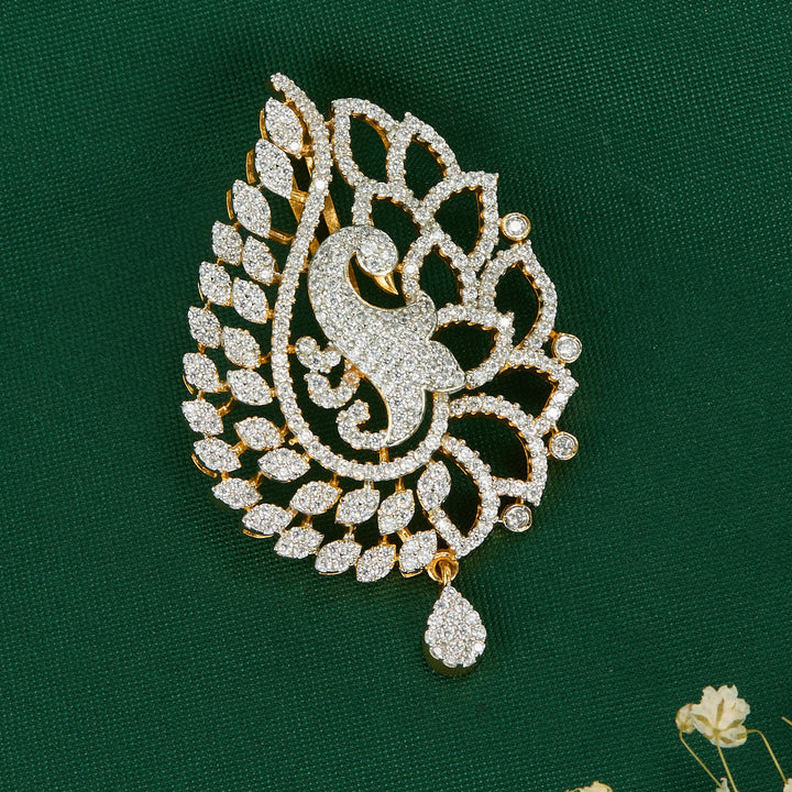 Pure 92.5 Silver Glittering Avikam Pendant Set | SHOBITAM