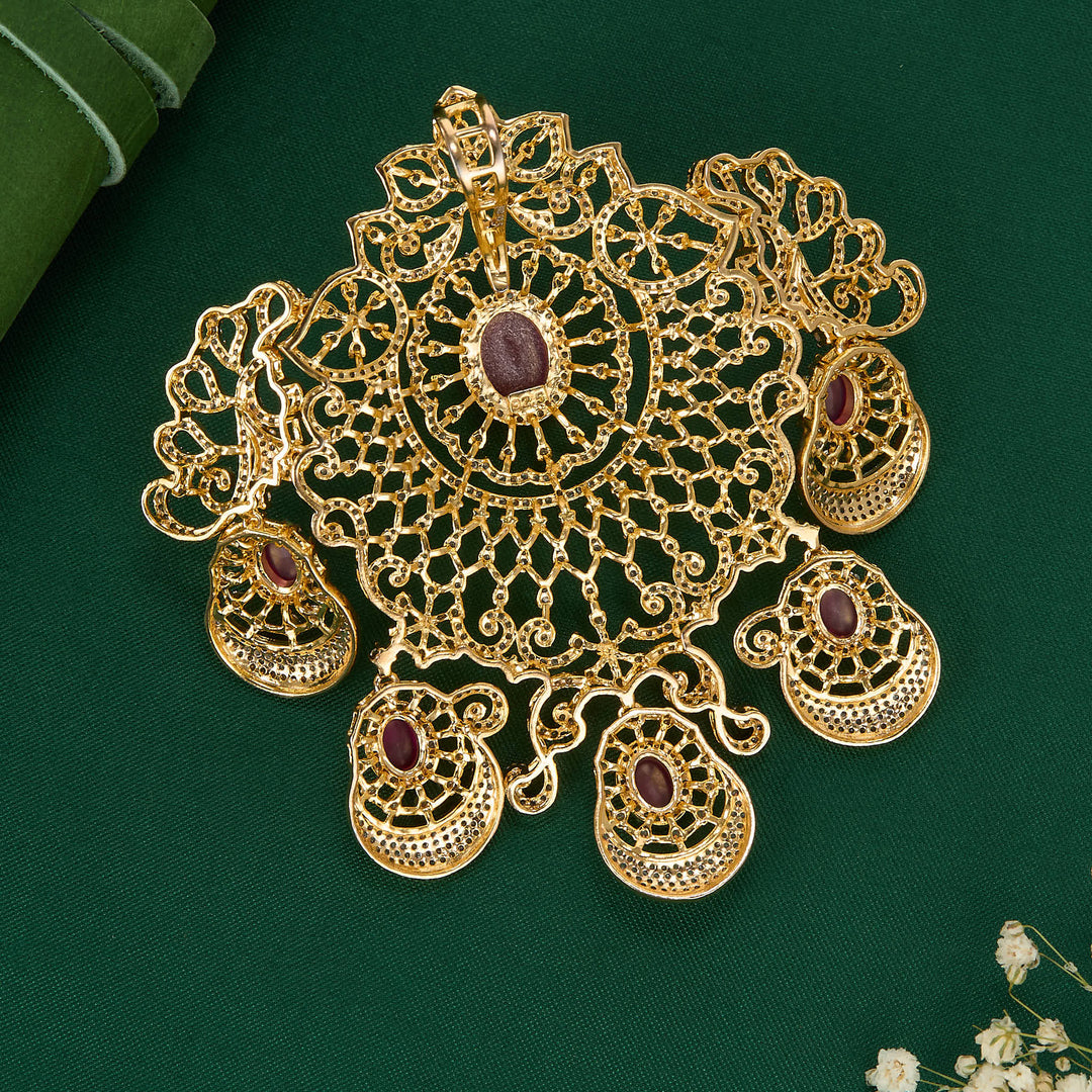 Pure 92.5 Silver Dhatri Diamond Design Pendant | SHOBITAM