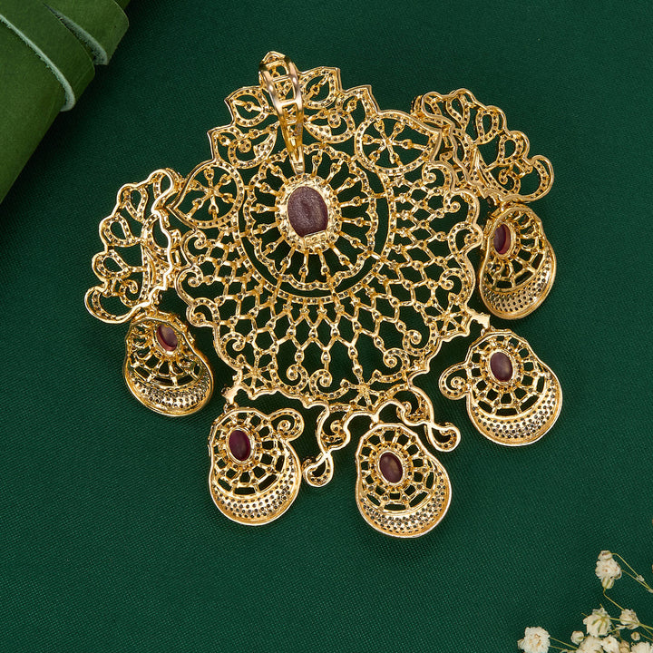 Pure 92.5 Silver Dhatri Diamond Design Pendant | SHOBITAM