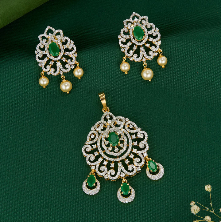 Pure 92.5 Silver Amazing Avikam Pendant Set | SHOBITAM