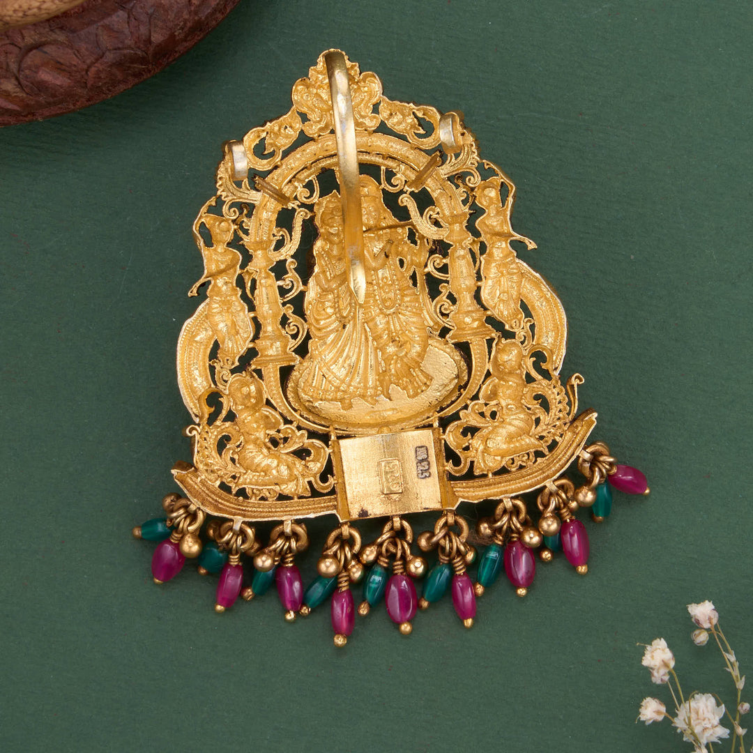 Pure 92.5 Silver, 24kt Gold Plated Cherishing 3D Spl Pendant | SHOBITAM