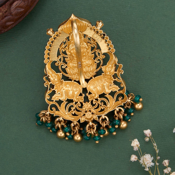 Pure 92.5 Silver, 24kt Gold Plated Aavanthika 3D Spl Pendant | SHOBITAM