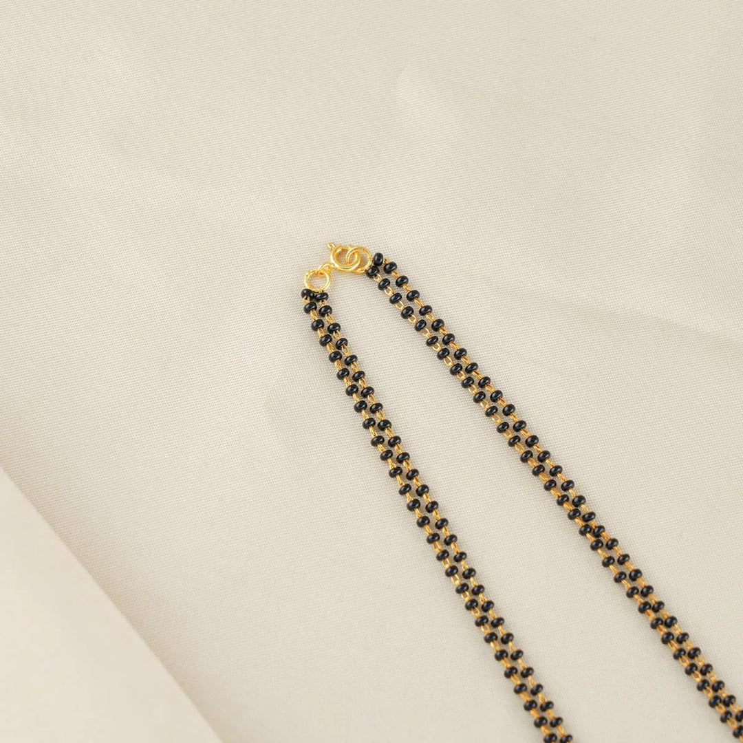 92.5 Silver, 24Kt Gold Mangalsutra Chain - SHORT