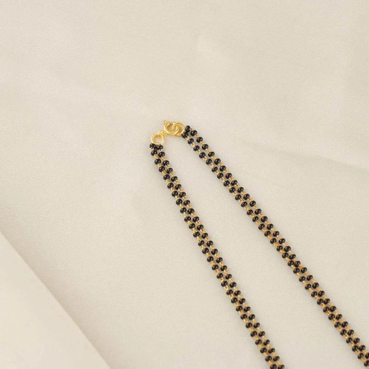 92.5 Silver,  Gold Plated Mangalsutra Chain - MEDIUM LENGTH