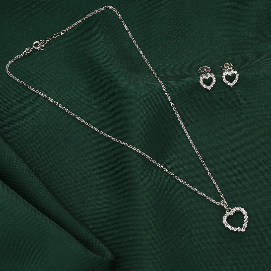92.5 Silver Mayuric Chain with Earrings | SHOBITAM