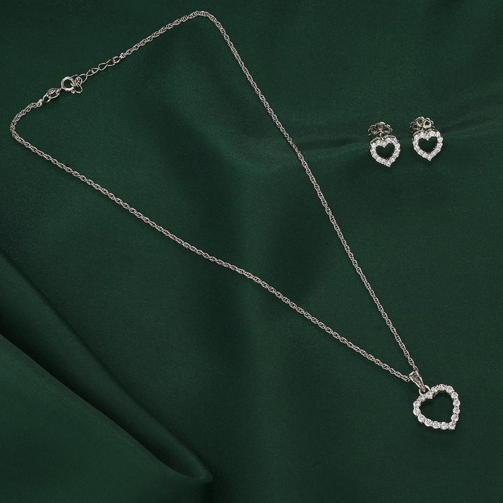 92.5 Silver Mayuric Chain with Earrings | SHOBITAM