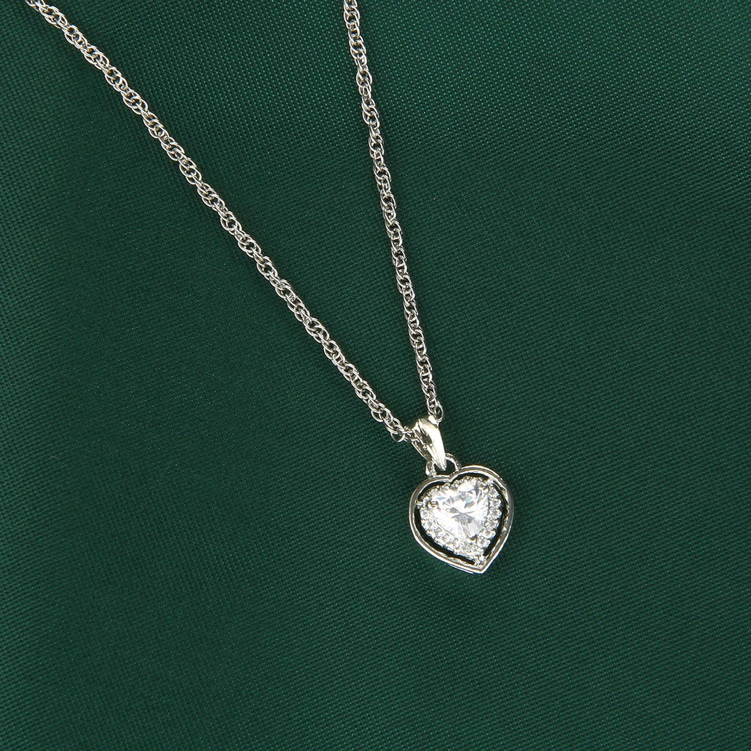 92.5 Silver Jewellery Twin Heart Chain with Earrings | SHOBITAM