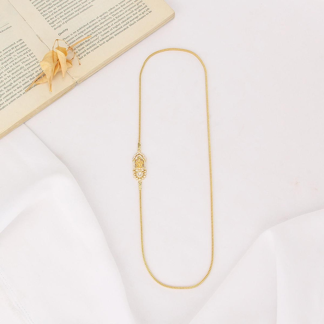 92.5 Silver Mahitha Mugappu Chain | SHOBITAM