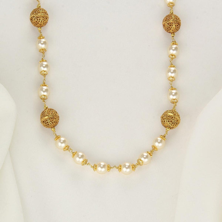 Pure 92.5 Silver, 24kt Gold Plated Sherin Stone Chain | SHOBITAM