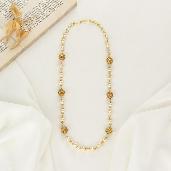 Pure 92.5 Silver, 24kt Gold Plated Sherin Stone Chain | SHOBITAM
