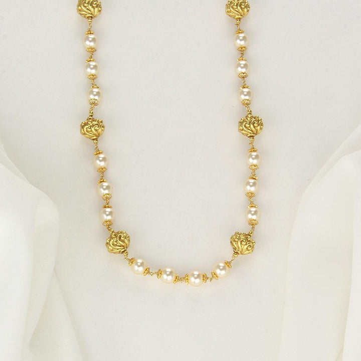 Pure 92.5 Silver, 24kt Gold Plated Moncy Stone Chain | SHOBITAM