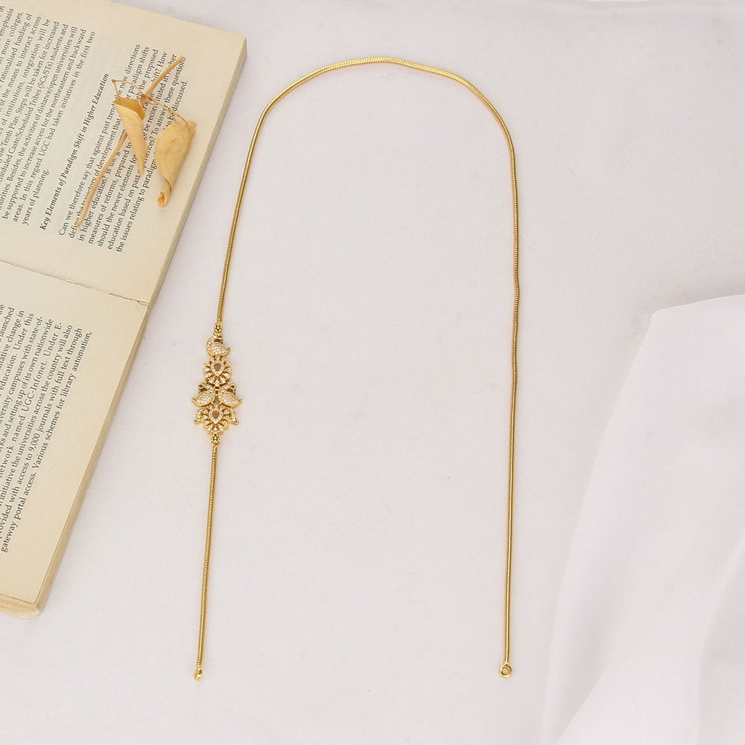 Pure 92.5 Silver, Gold Plated Yashvikha Mugappu Chain | SHOBITAM