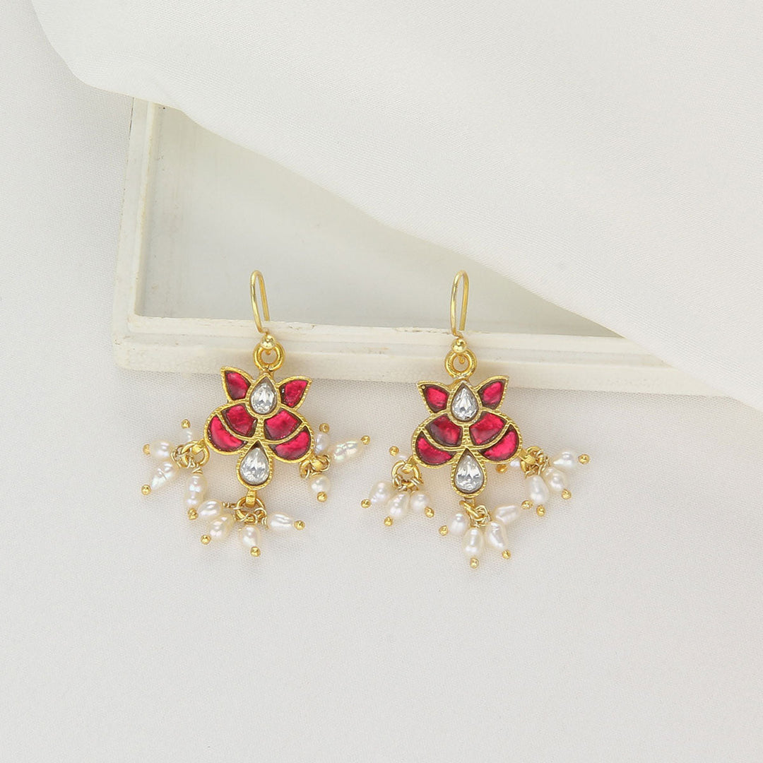 Pure 92.5 Silver, Gold Plated Liora Kundan Chain Set | SHOBITAM