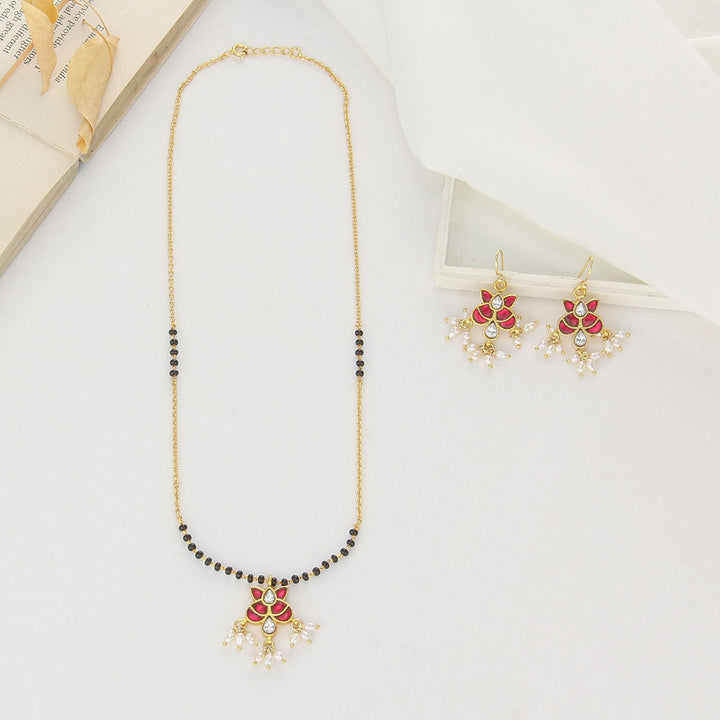 Pure 92.5 Silver, Gold Plated Liora Kundan Chain Set | SHOBITAM