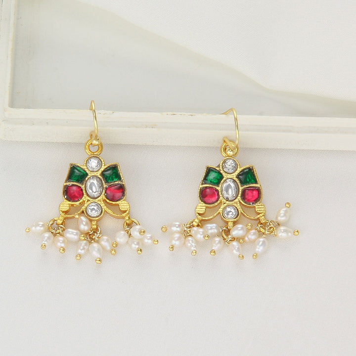 Pure 92.5 Silver, Gold Plated Nilani Kundan Chain Set | SHOBITAM