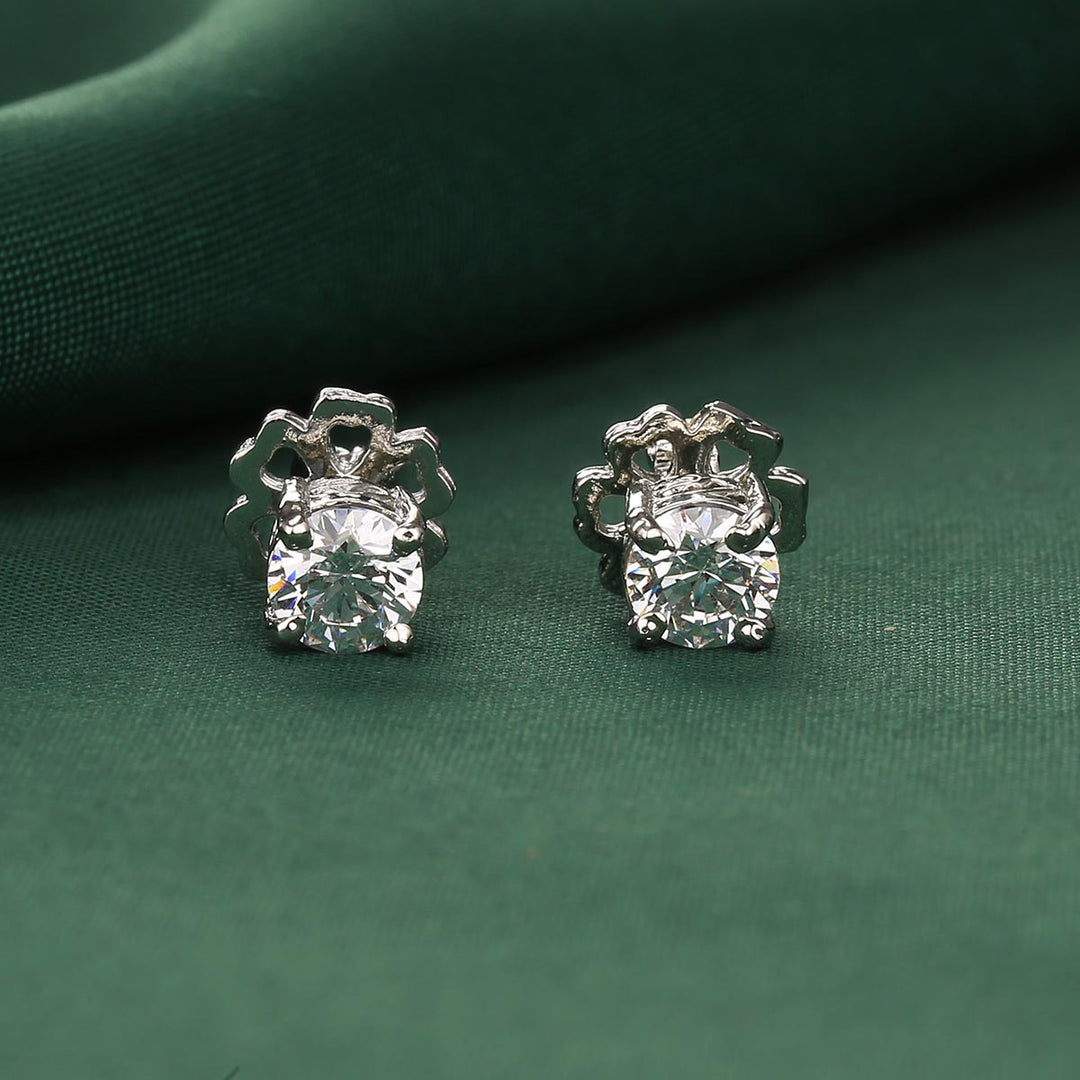92.5 Silver Devi Studs | SHOBITAM
