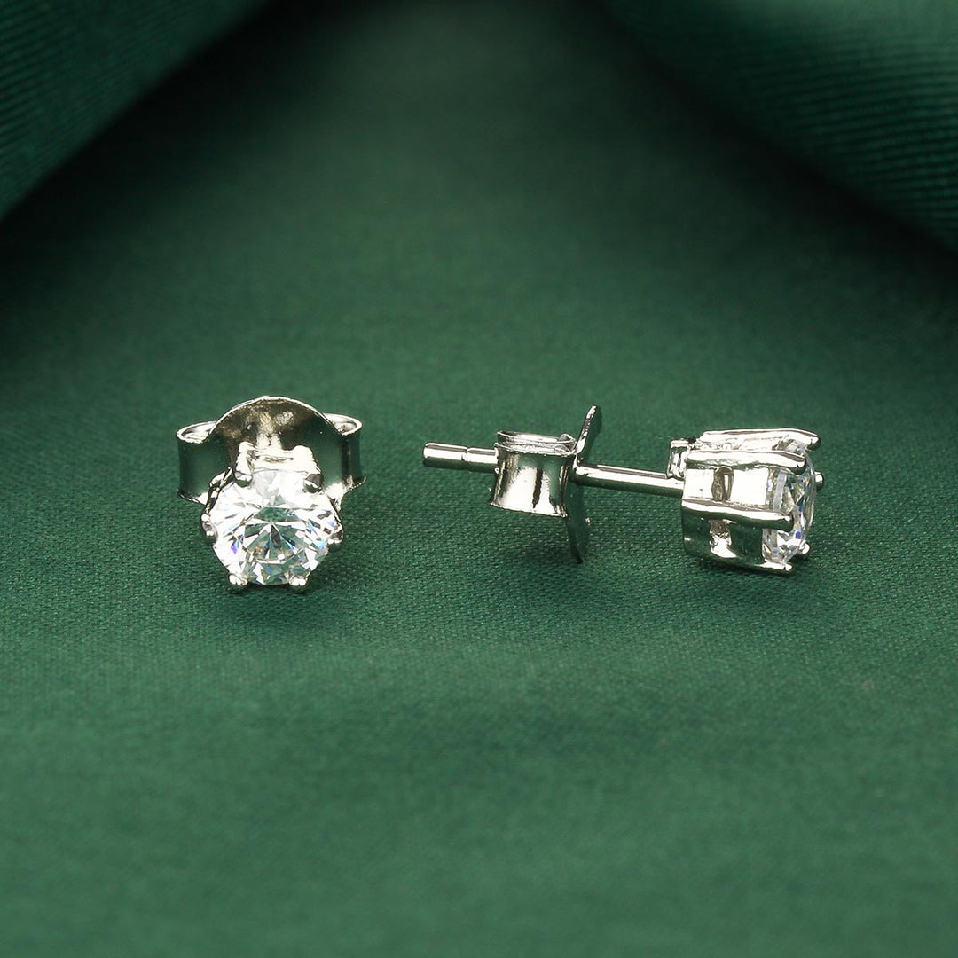 92.5 Silver Ishanya Studs | SHOBITAM