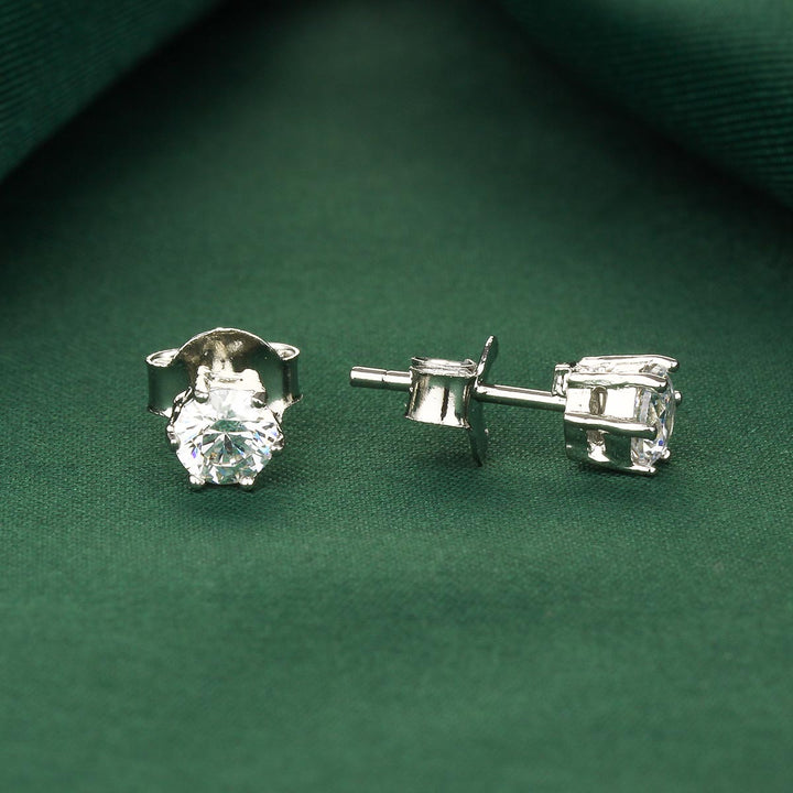 92.5 Silver Ishanya Studs | SHOBITAM