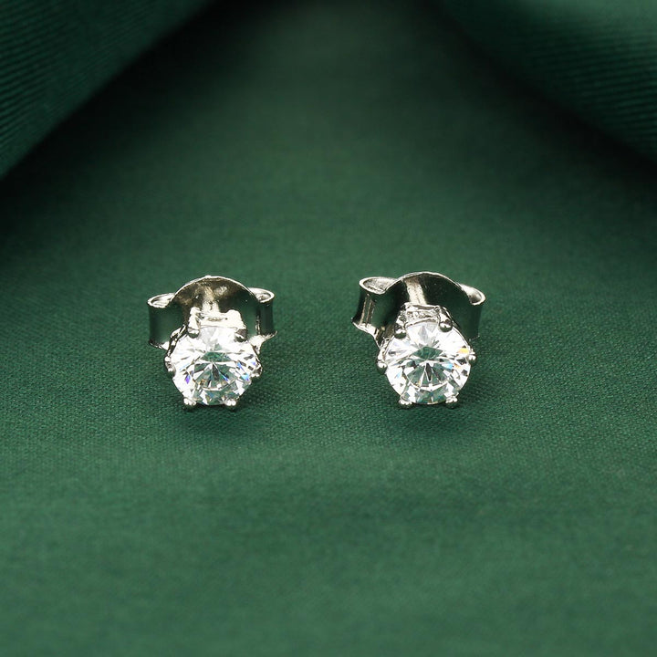 92.5 Silver Ishanya Studs | SHOBITAM