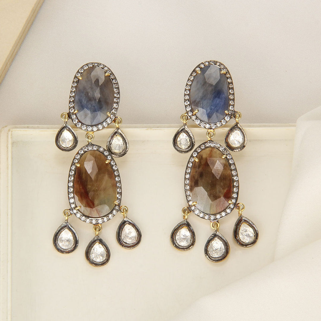 92.5 Silver and 24kt gold-plated, Stylish Boho Earrings | SHOBITAM