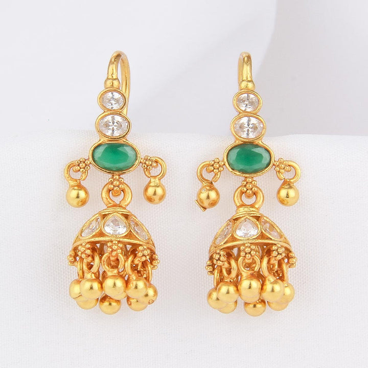 92.5 Silver, 24 kt Gold-Plated Celosiya Hook Jhumkas