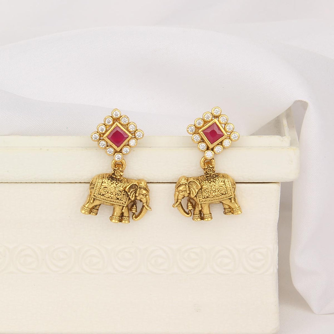 92.5% sterling silver,24-karat gold plating Elegant Nagas Drops | SHOBITAM