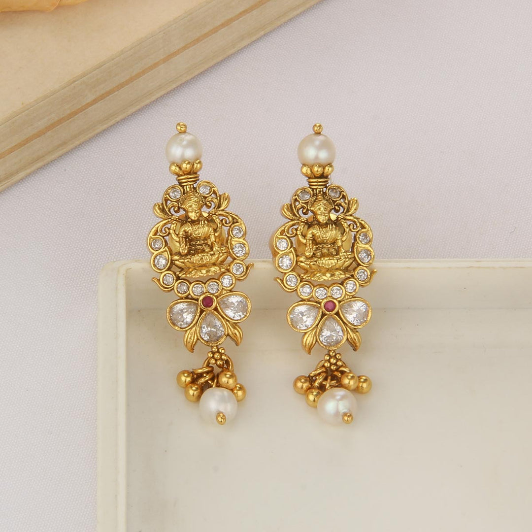 92.5 silver, 24kt gold plated Divine Long Earrings | SHOBITAM