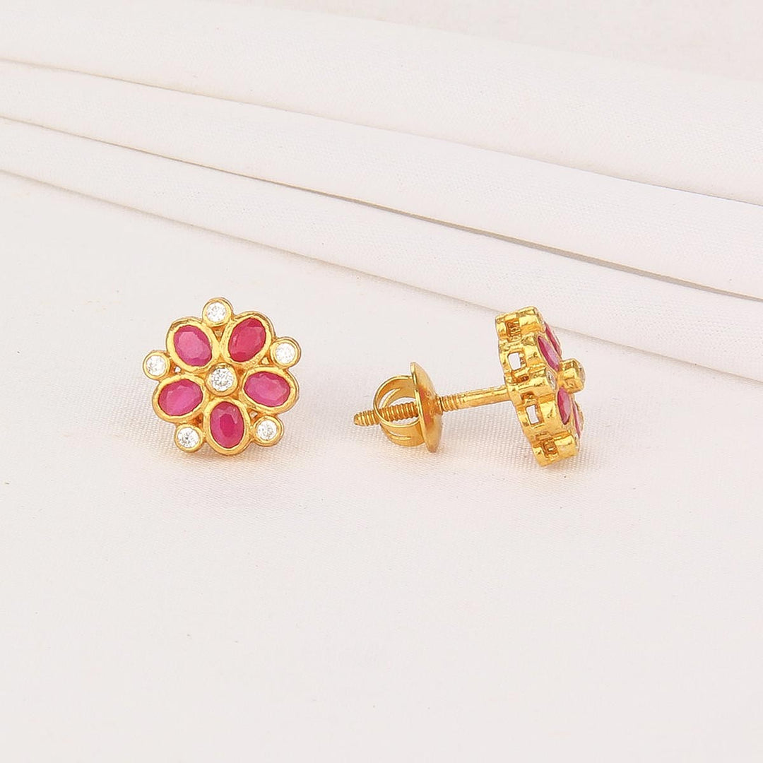 92.5% sterling silver and 24-karat gold plating, Sherisha Stone Studs | SHOBITAM