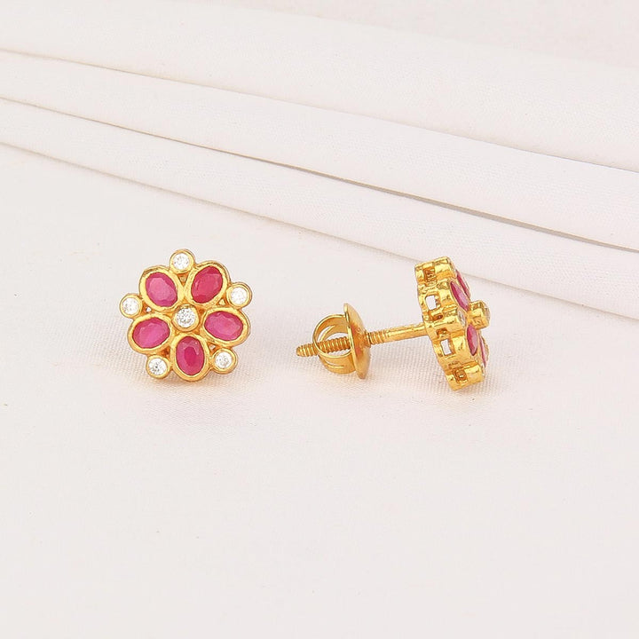 92.5% sterling silver and 24-karat gold plating, Sherisha Stone Studs | SHOBITAM