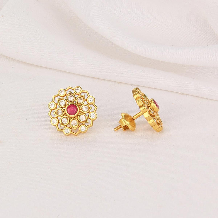 Pure 92.5 Silver, 24kt Gold Plated Smitha Stone Studs | SHOBITAM
