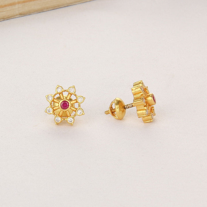 92.5 silver and 24-karat gold plated, Kiana Stone Studs