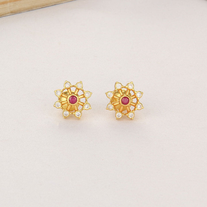 92.5 silver and 24-karat gold plated, Kiana Stone Studs