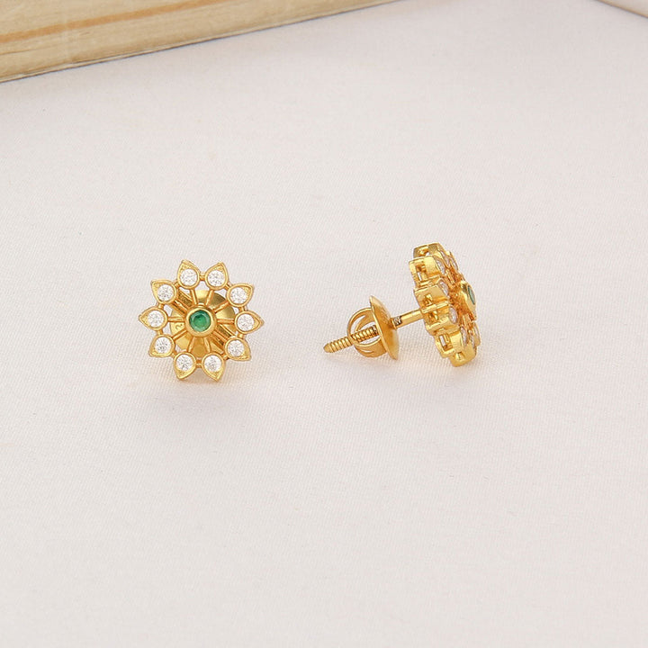 92.5 Silver Yuvika Stone Studs | SHOBITAM