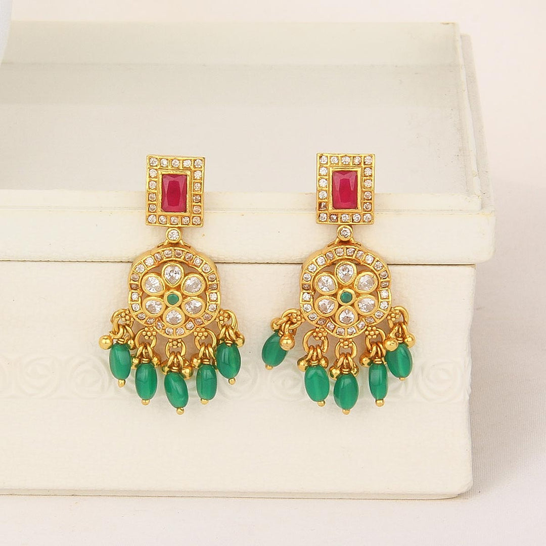 92.5 Silver, with 24kt Gold Plated, Attractive Long Earrings | SHOBITAM