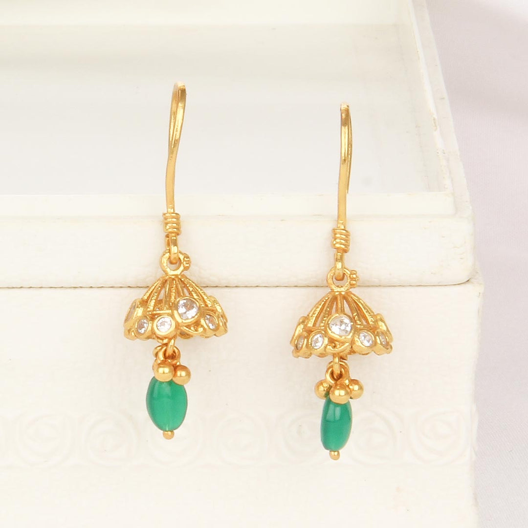 92.5 Silver, Gold Plated, thesha Hook Jhumkas | SHOBITAM